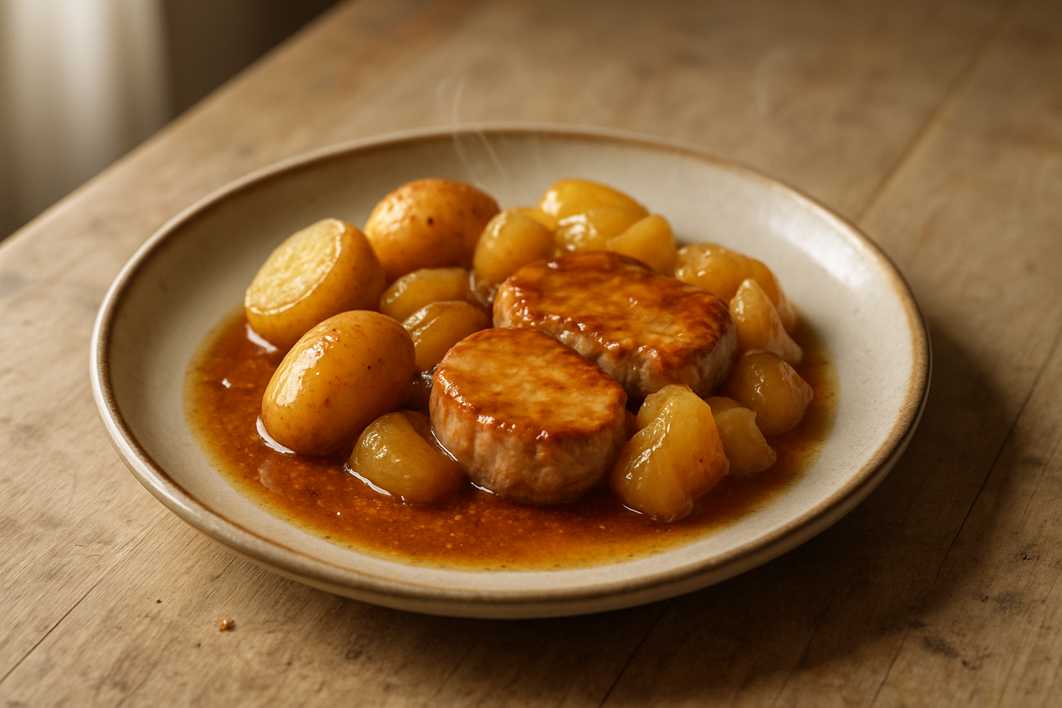 Dump-And-Bake Honey Mustard Pork With Apple