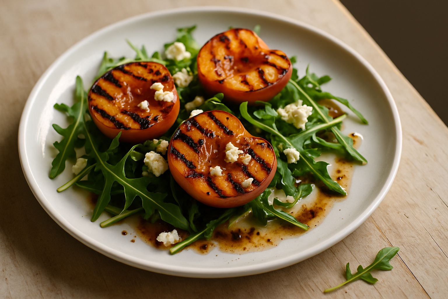 Grilled Peach and Rocket Salad