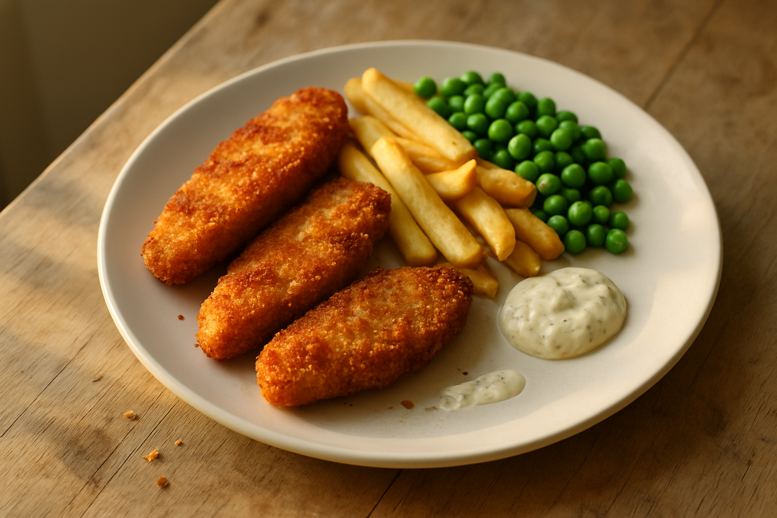 Air Fryer Crumbed Fish With Frozen Chips