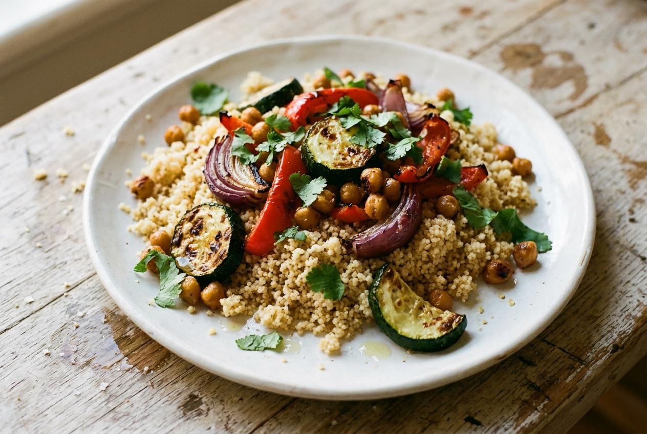 Roasted Capsicum and Chickpea Tray Bake