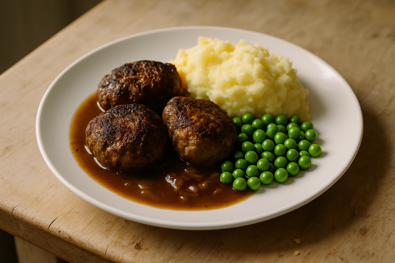 Beef Rissoles with Onion Gravy