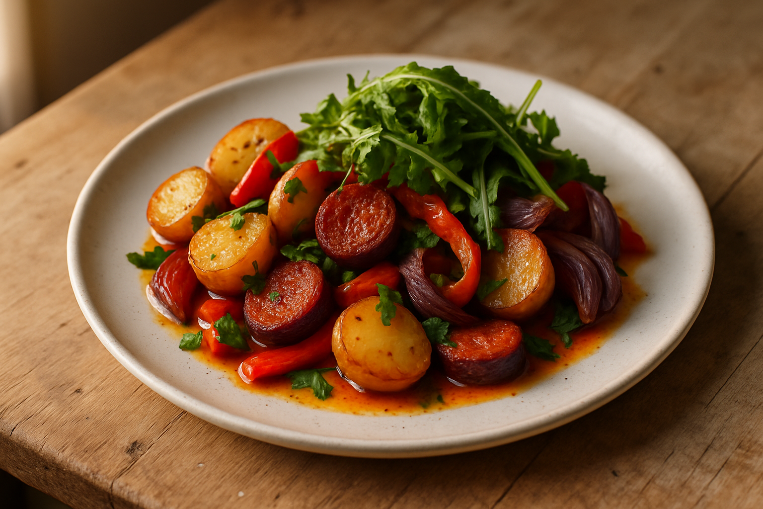 Chorizo, Potato and Capsicum Tray Roast