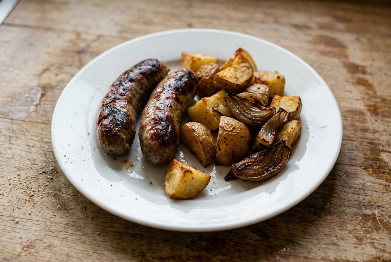 Sausage, Onion and Potato Basket Dinner