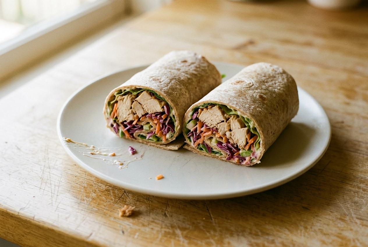 Shredded Chicken and Slaw Wraps