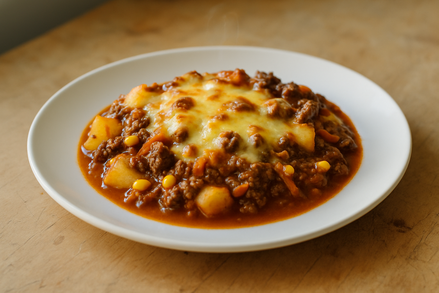Cheesy Beef Mince and Potato Skillet