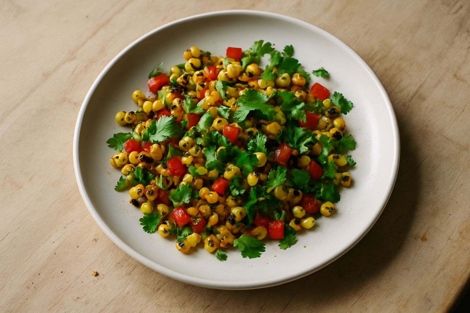 Charred Corn and Capsicum Salad