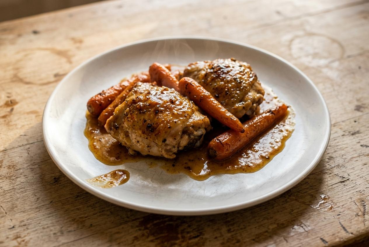 Slow Cooker Maple Mustard Chicken Thighs