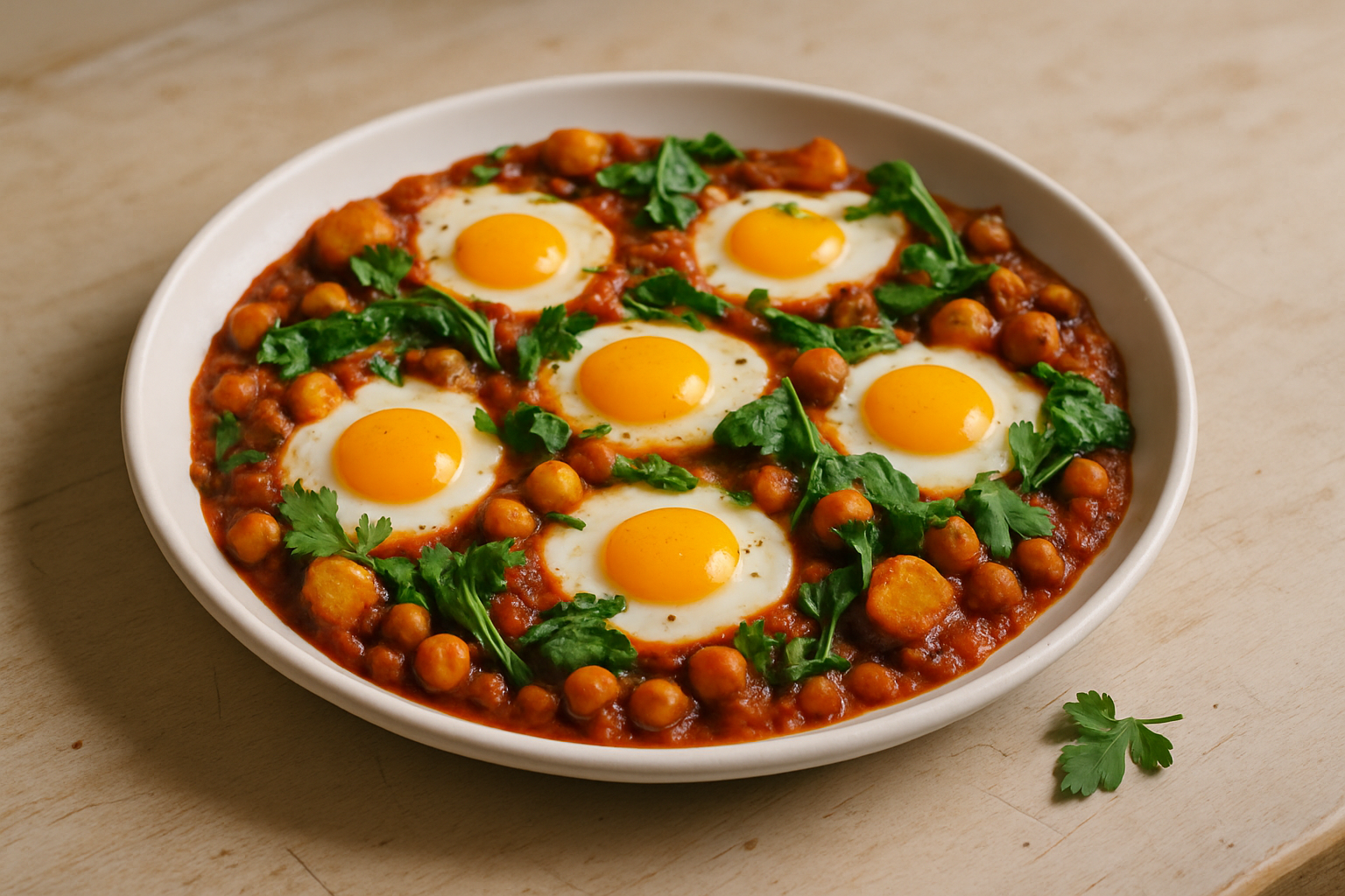 Chickpea, Potato and Egg Skillet
