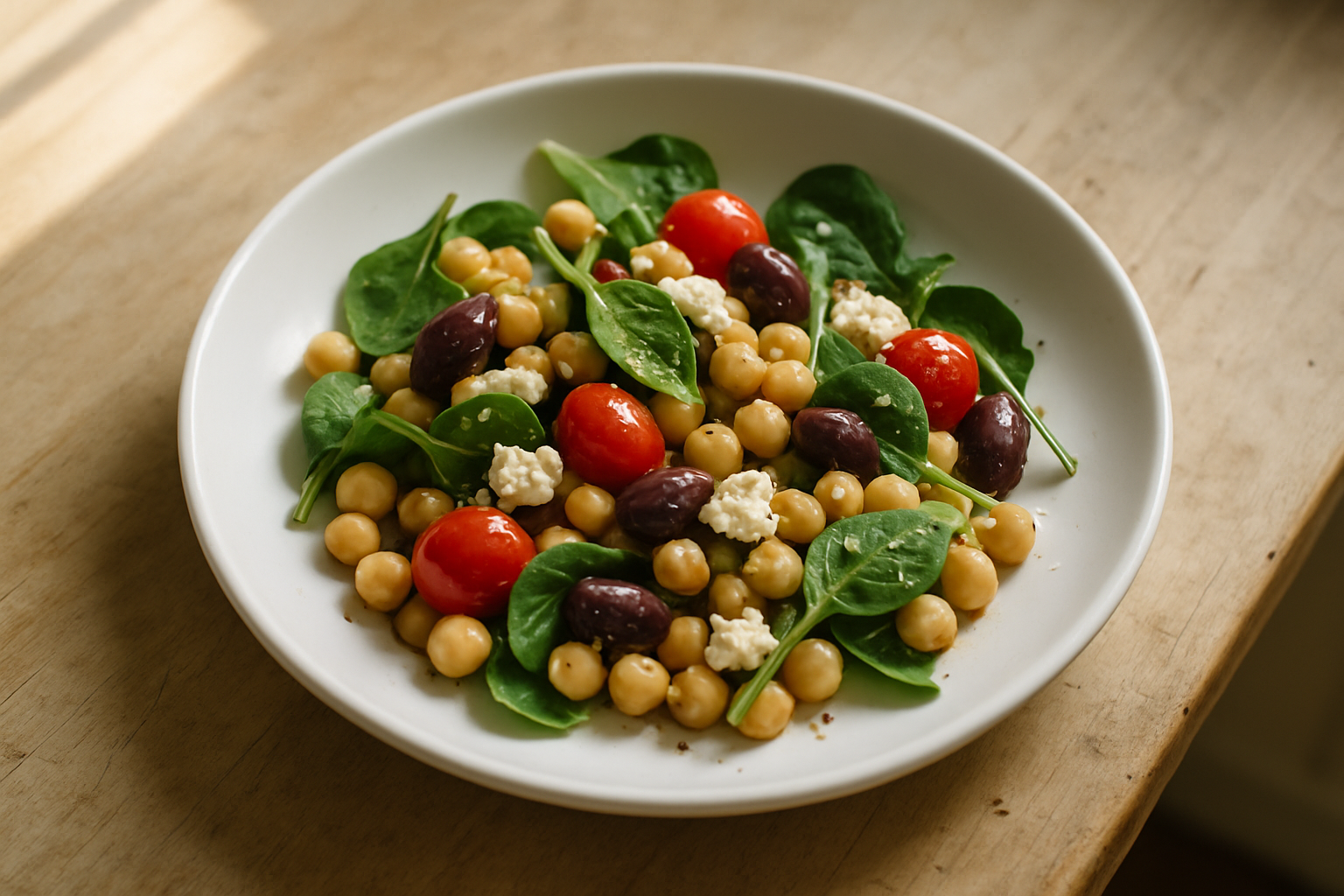 Chickpea Feta And Olive Lunch Bowl