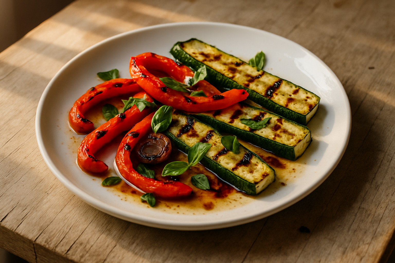 Char-Grilled Capsicum and Zucchini Platter