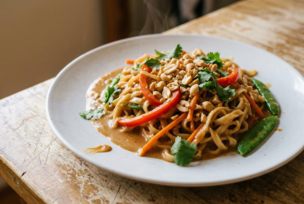 Peanut Satay Noodle Stir-Fry