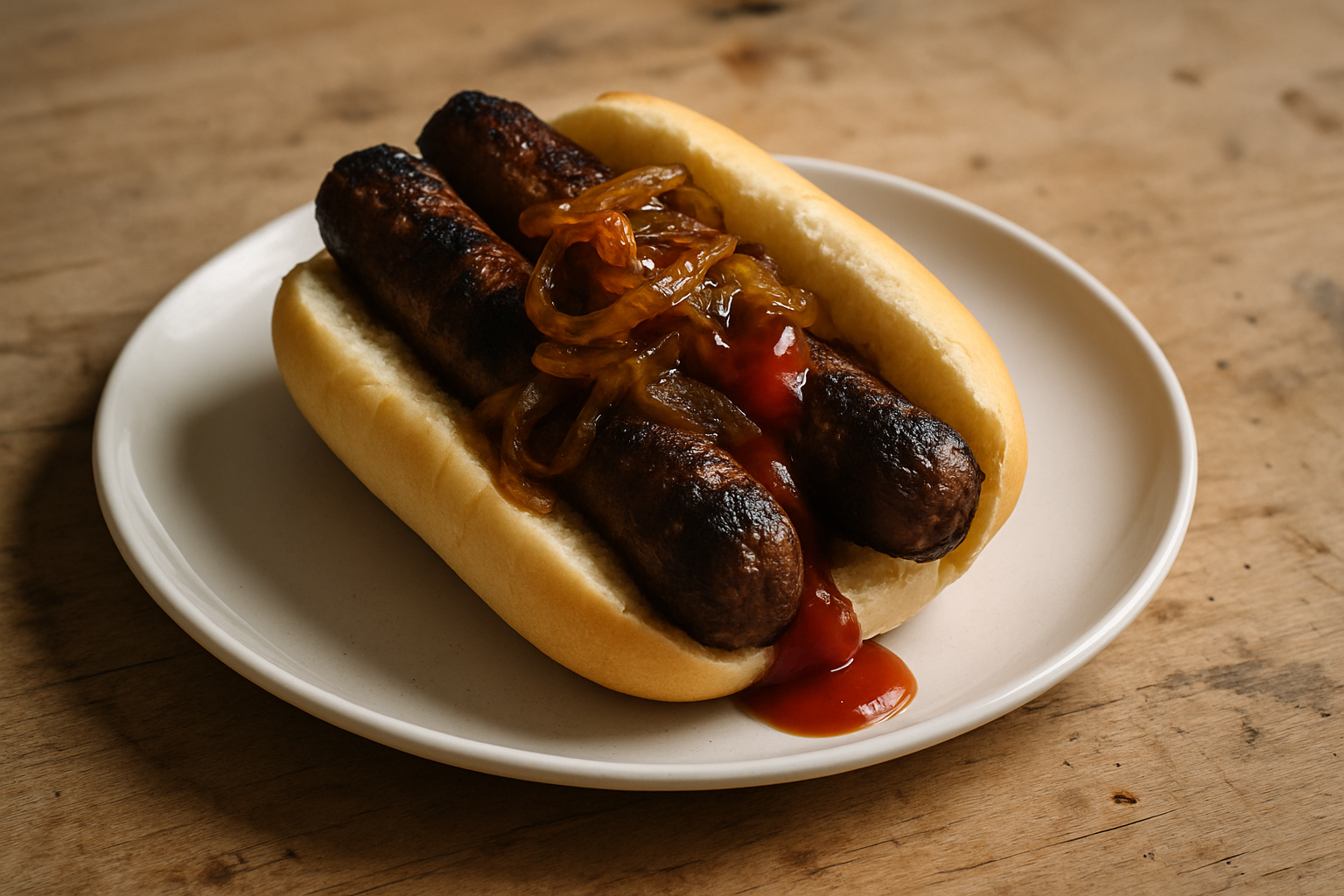 Backyard Snags with Caramelised Onions
