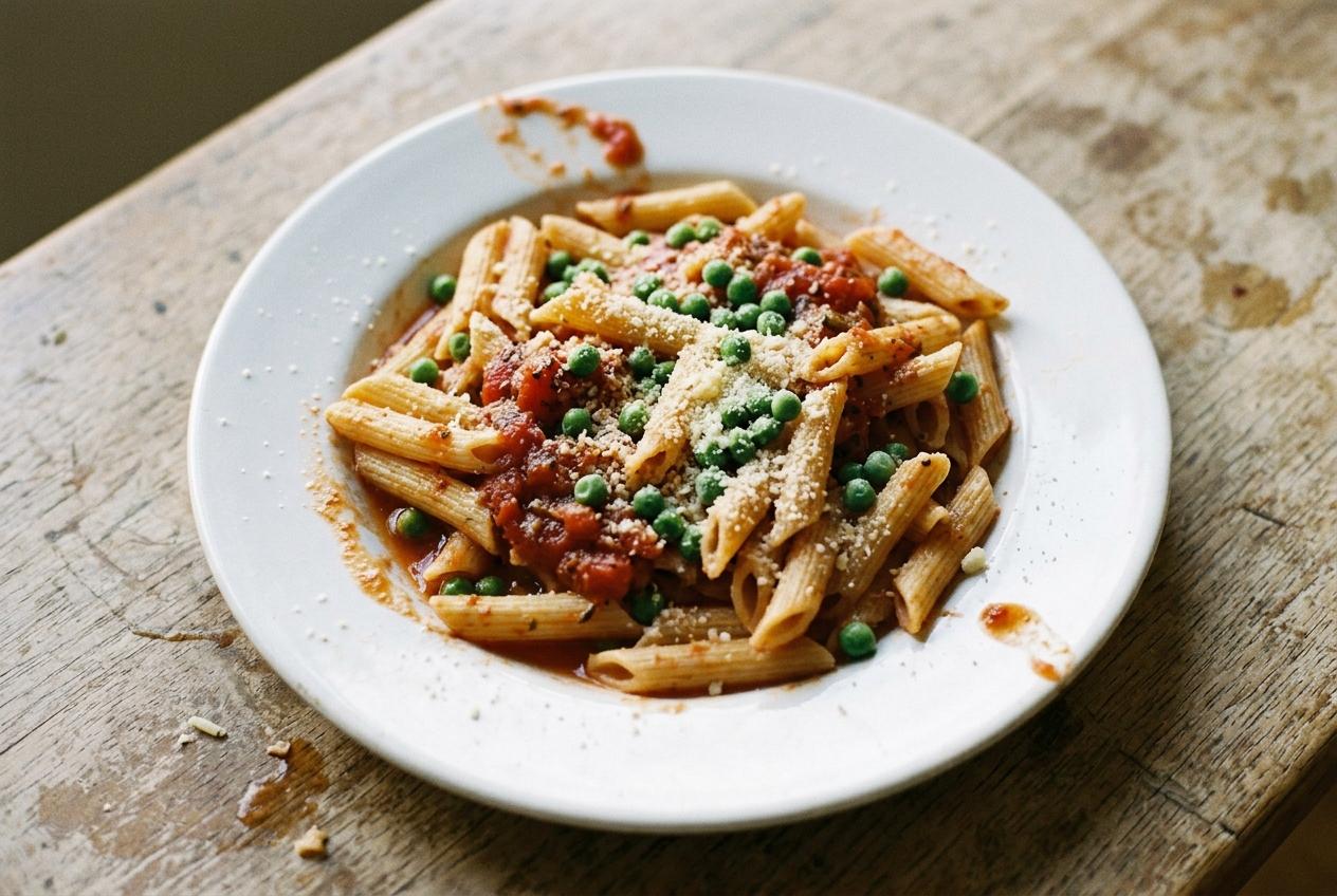 Pantry Pasta With Jarred Sugo And Peas