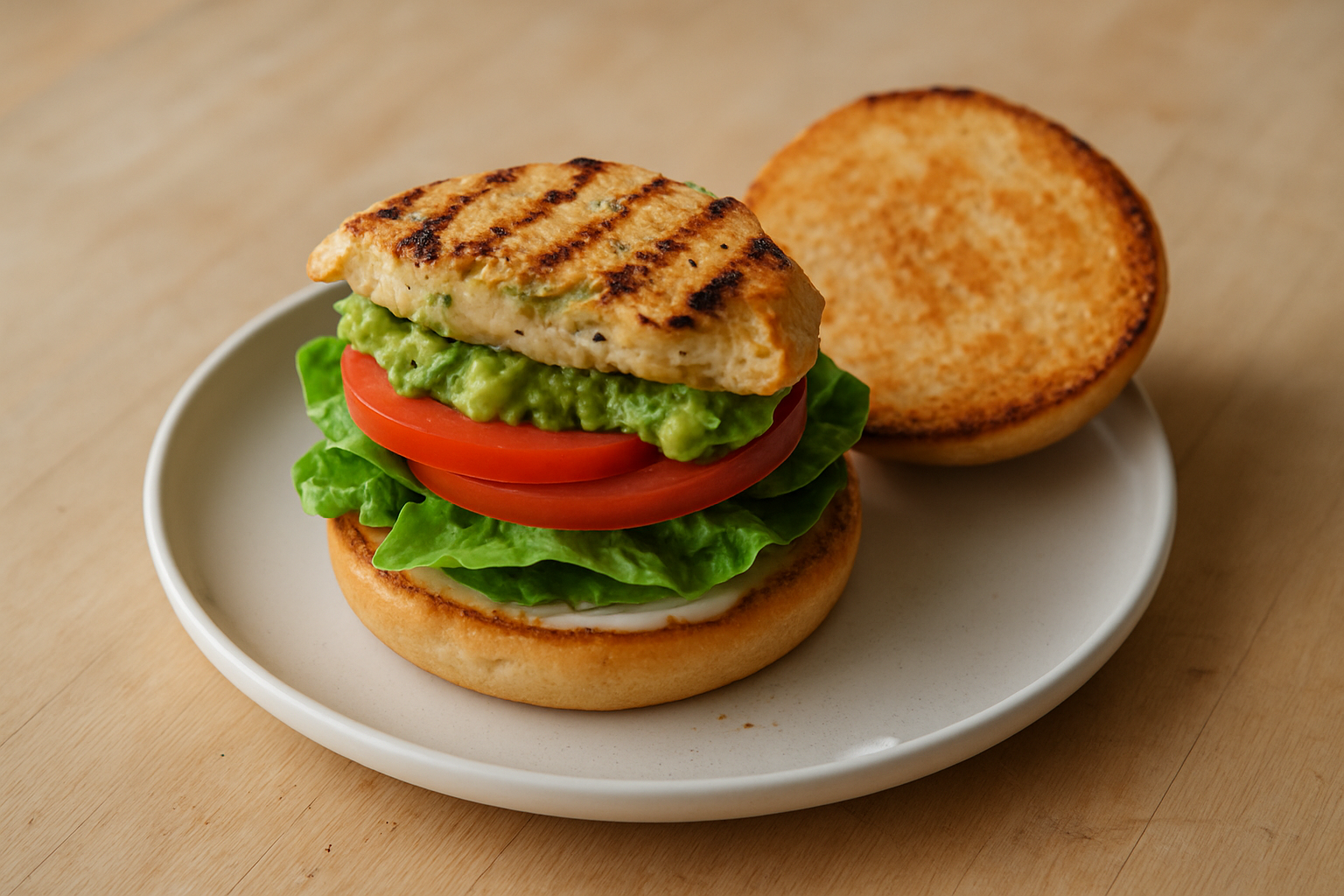 Barbecued Chicken Burgers with Avocado