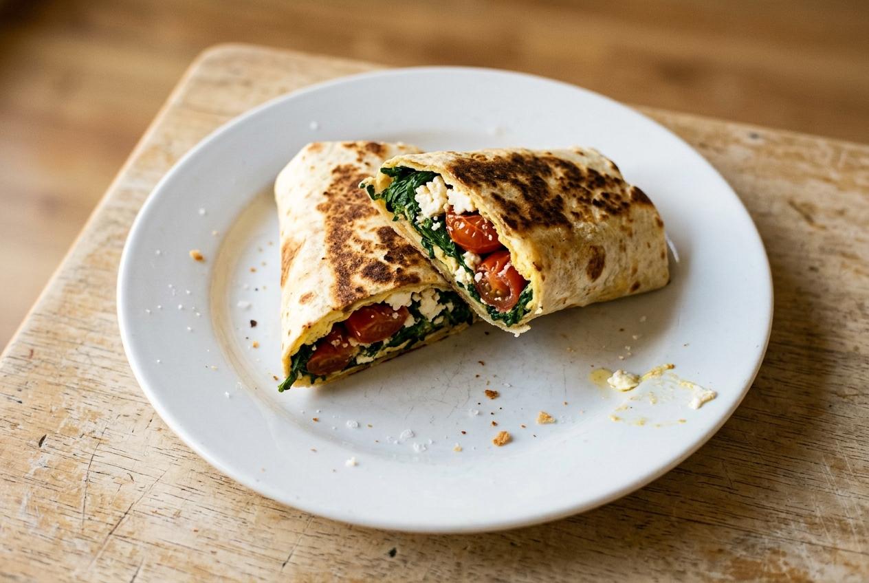 Spinach and Feta Egg Wrap