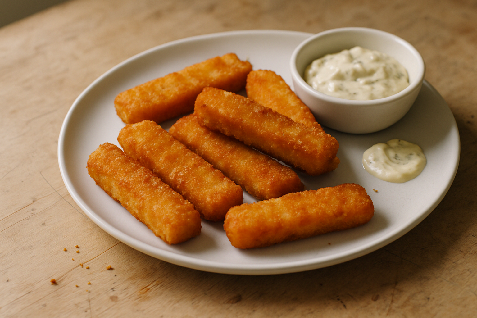 Golden Fish Fingers With Quick Tartare