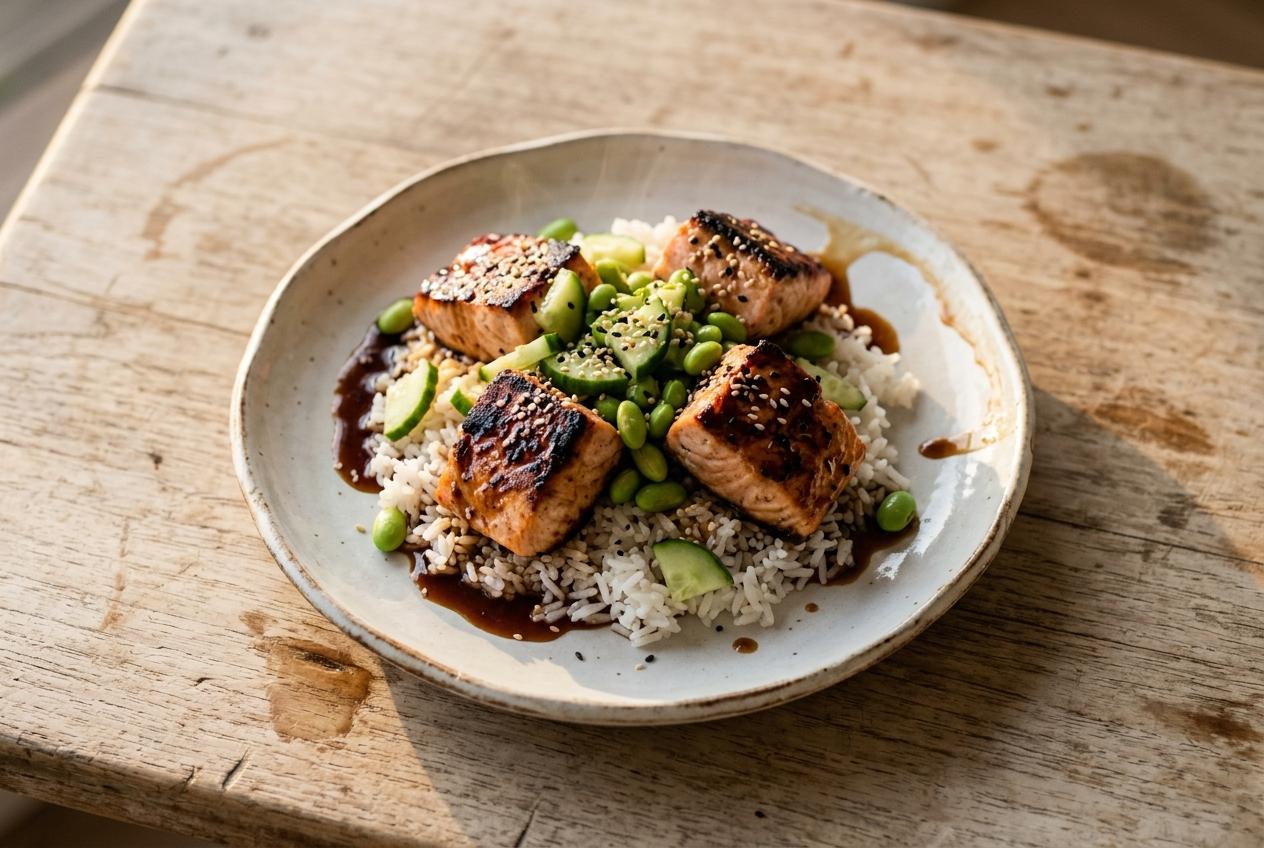 Teriyaki Salmon Rice Bowls