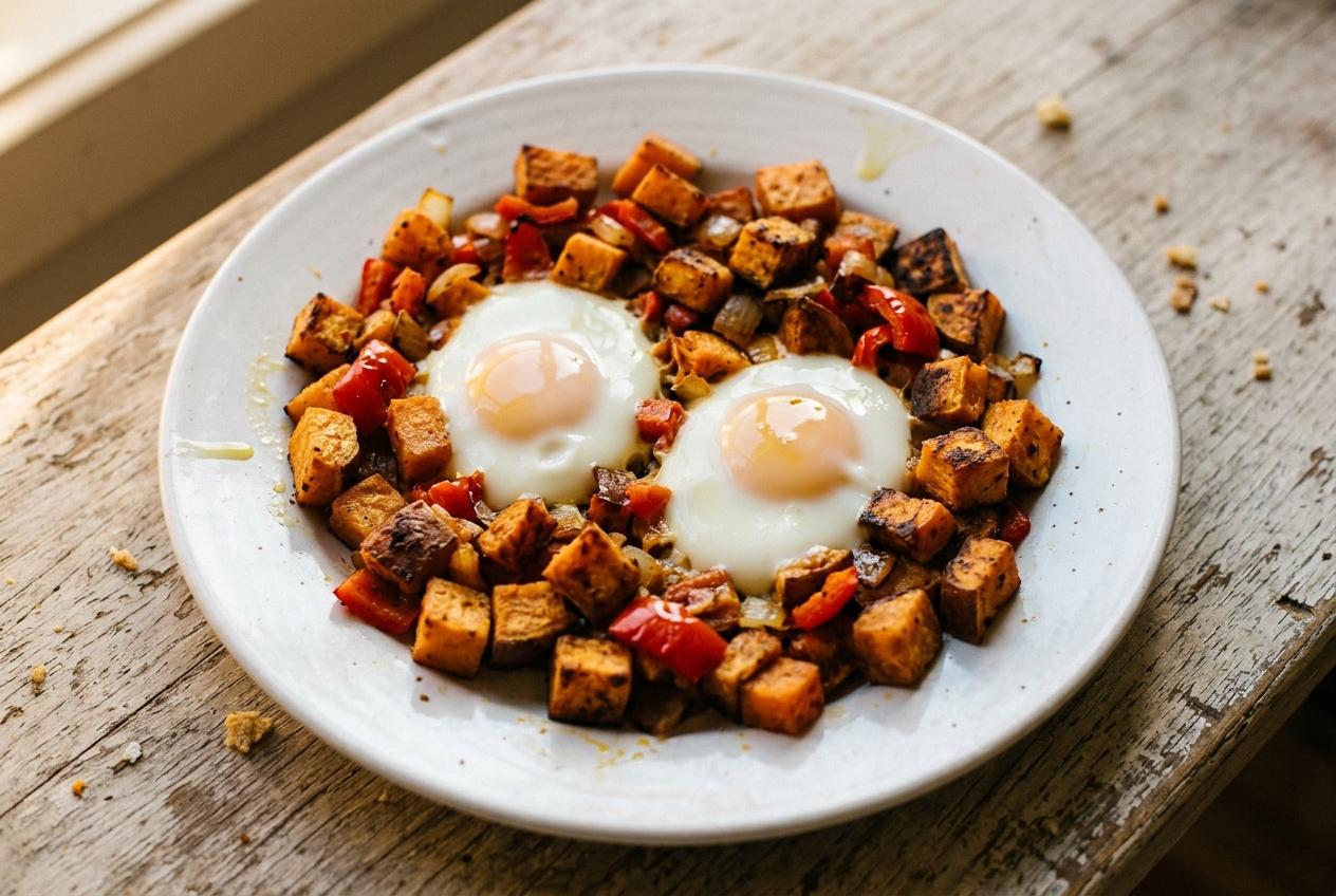 Sweet Potato and Egg Brekkie Hash