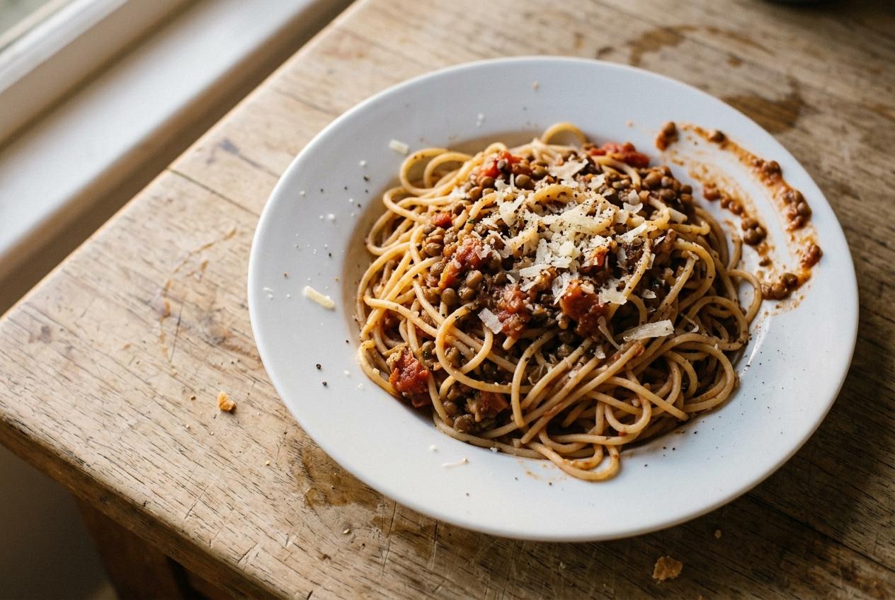 Speedy Lentil Spaghetti
