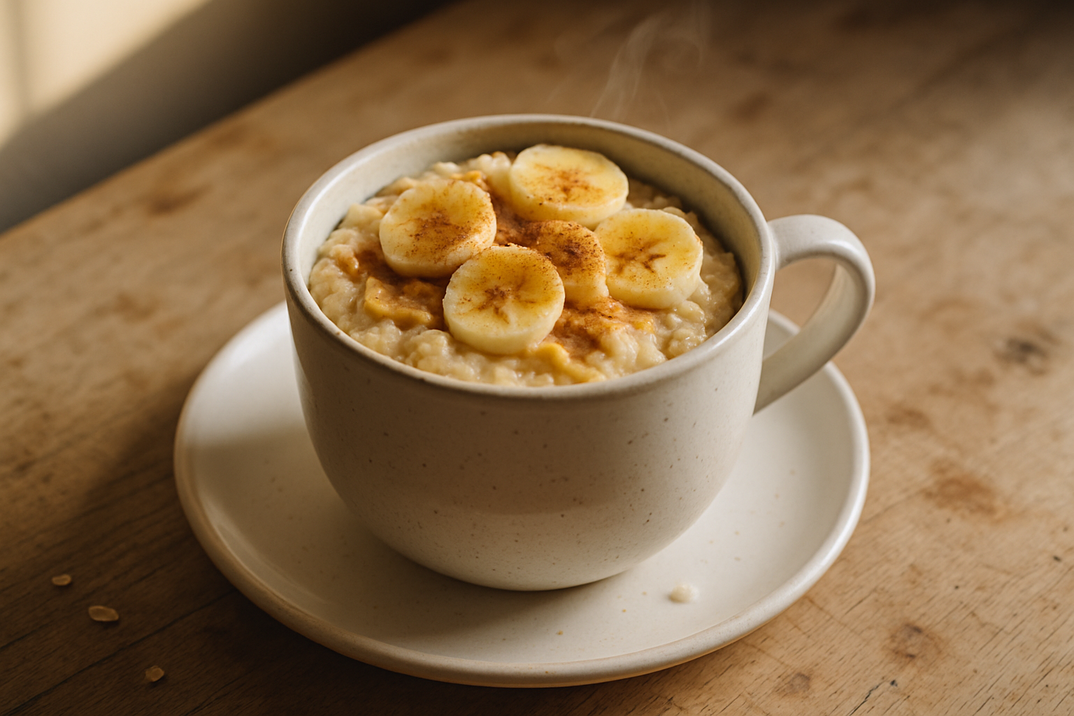 Mug Oats With Peanut Butter And Banana