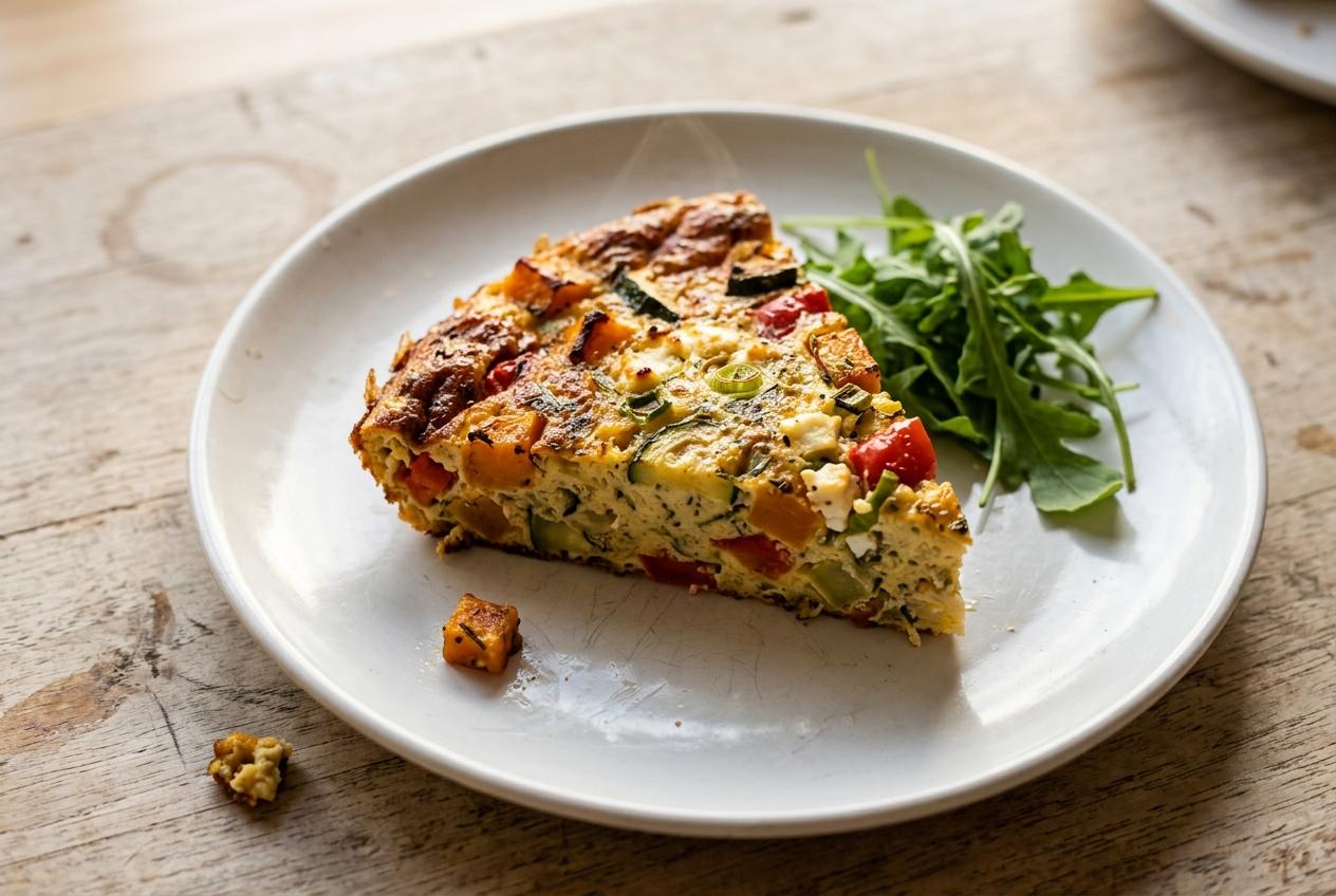 Roast Vegetable and Feta Frittata