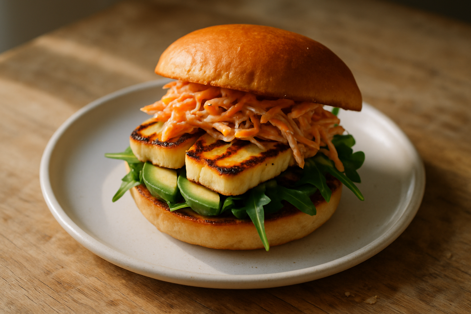 Grilled Halloumi Burgers with Slaw