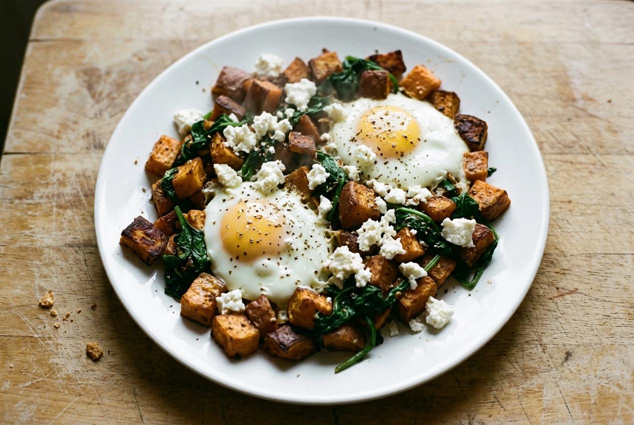 Sweet Potato and Feta Brunch Hash