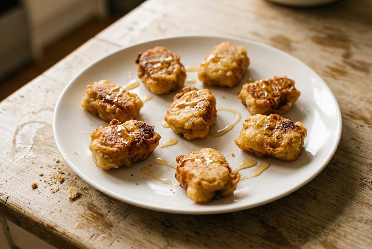 Warm Banana Fritter Bites With Honey