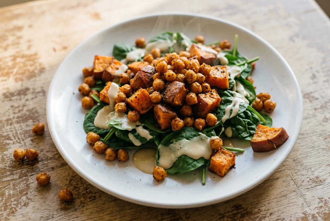 Warm Sweet Potato and Chickpea Salad