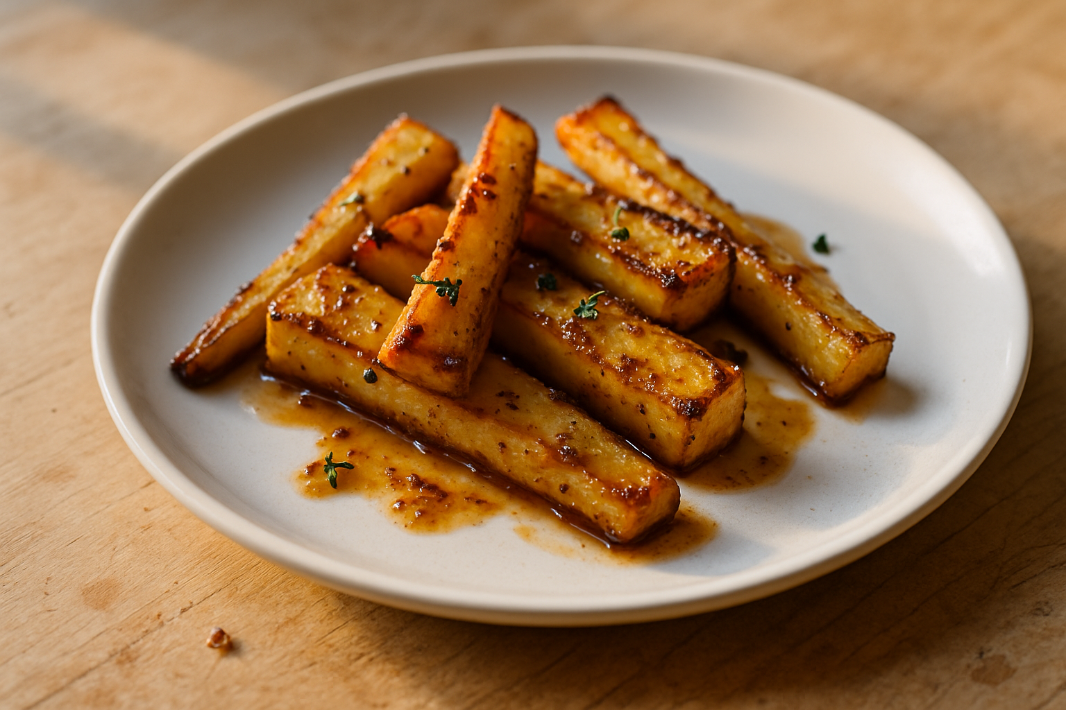 Honey Mustard Roasted Parsnips