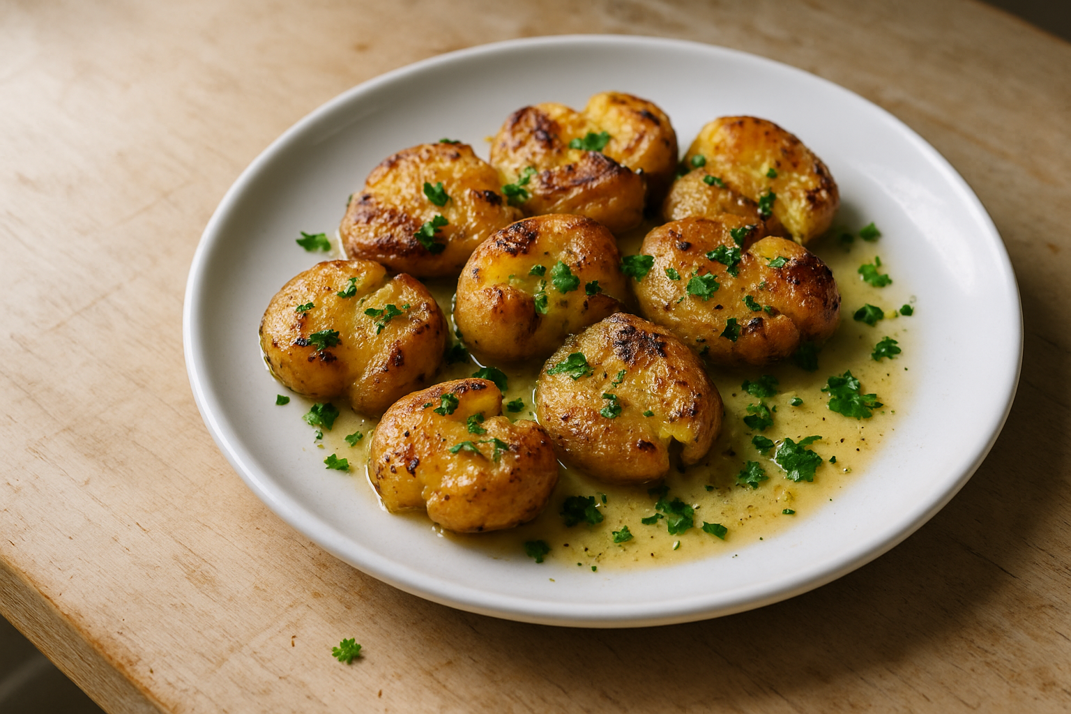 Garlic Butter Smashed Potatoes