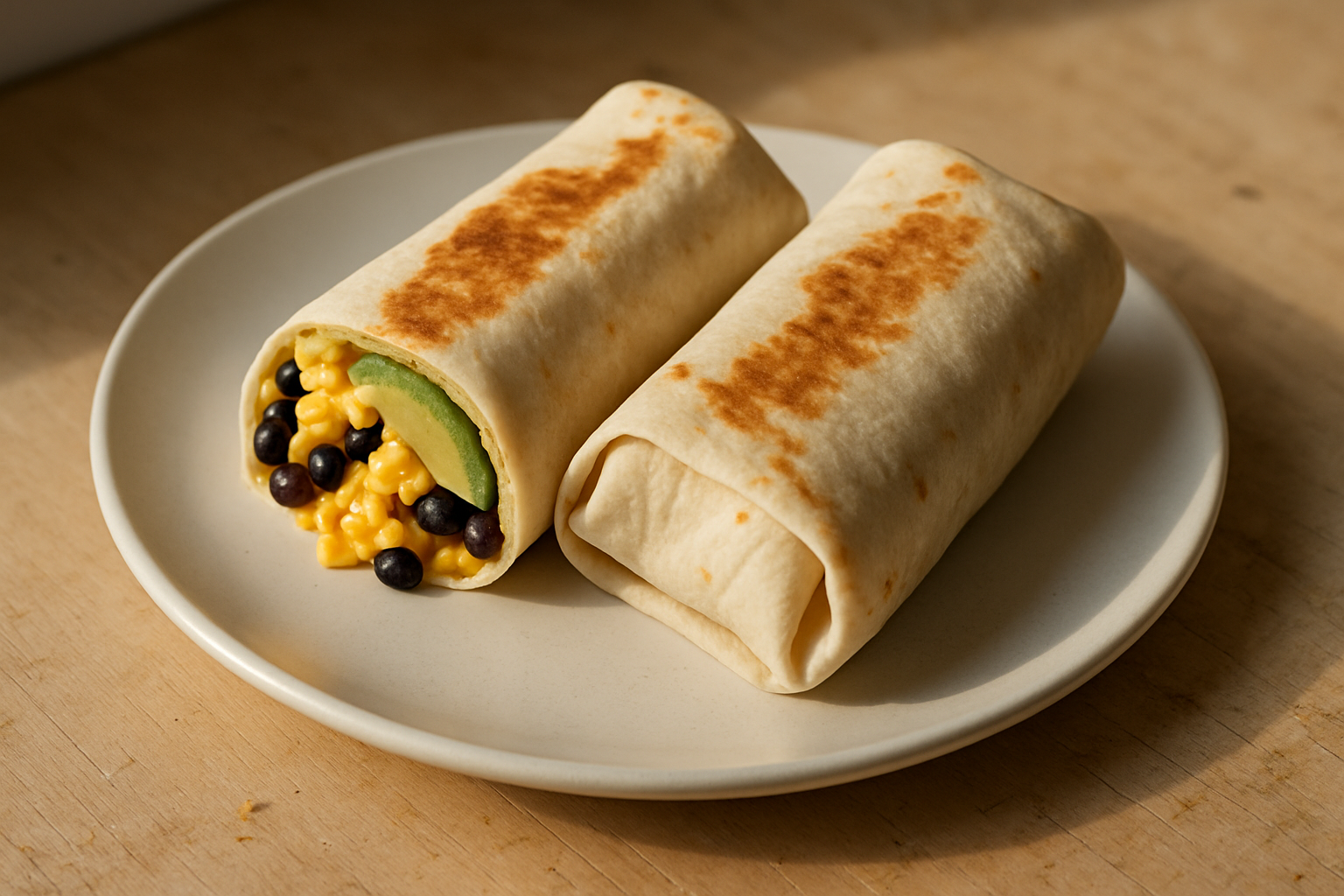 Breakfast Burritos with Eggs and Beans