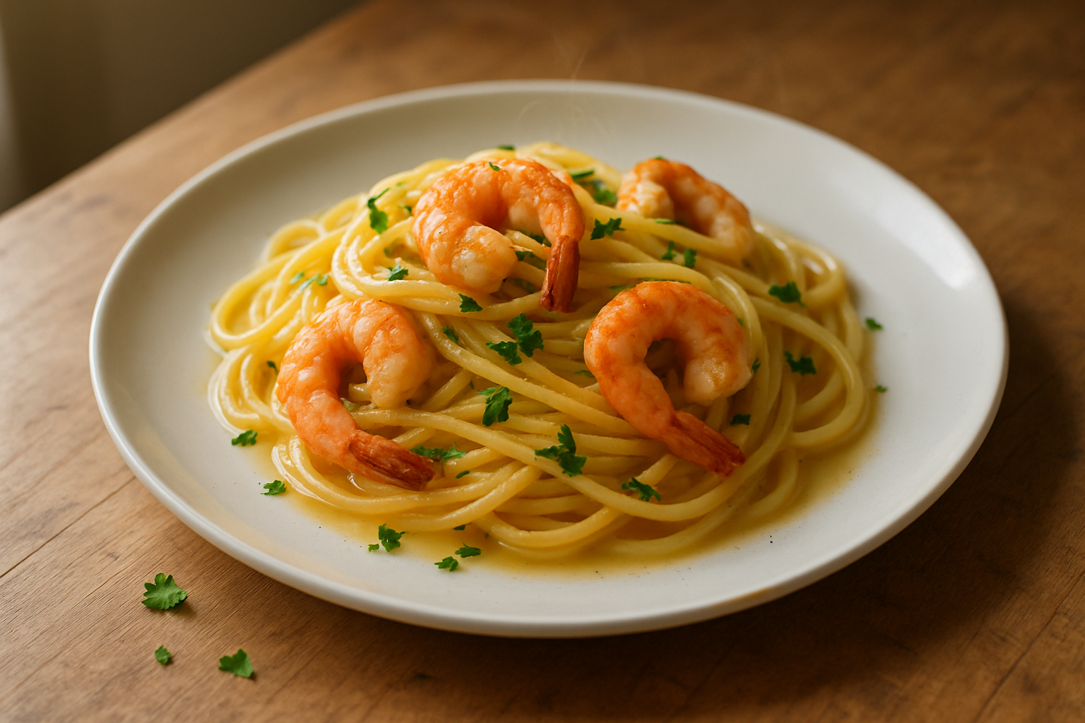 Garlic Butter Prawn Spaghetti