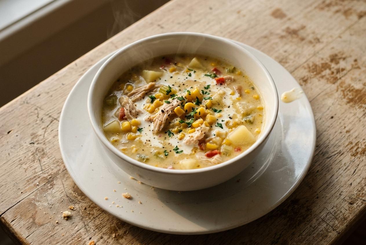 Slow Cooker Creamy Chicken And Corn Chowder