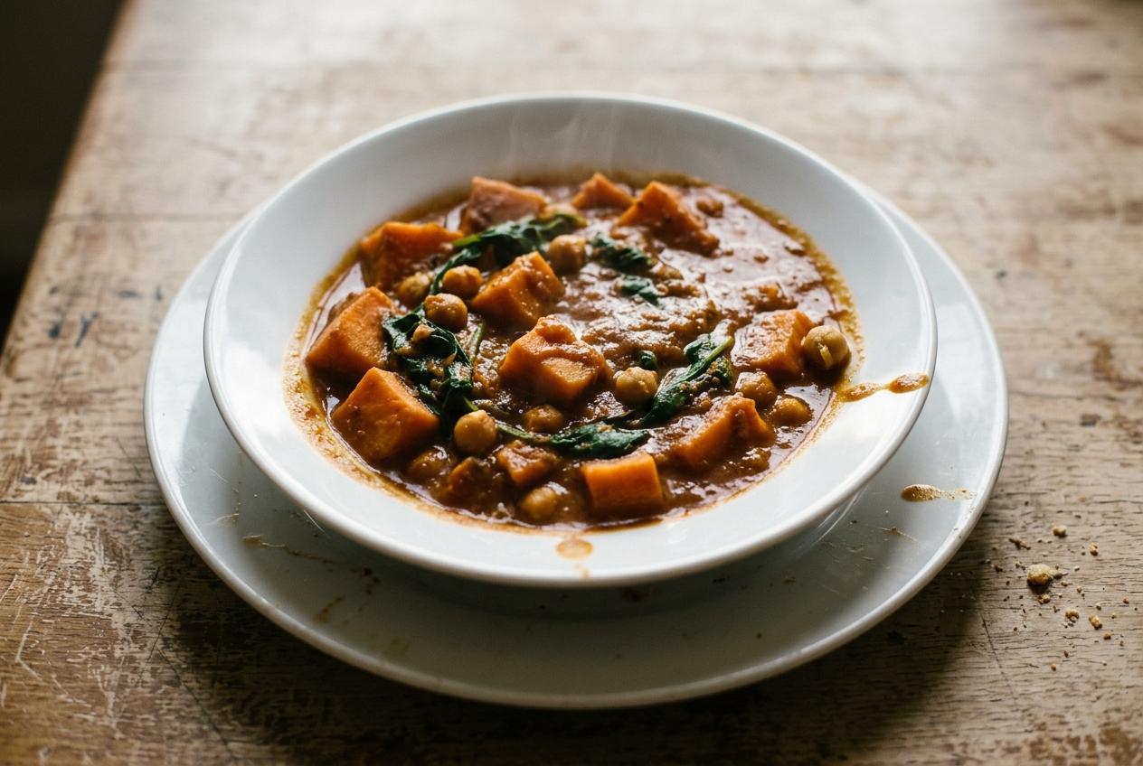 Slow Cooker Chickpea and Spinach Curry