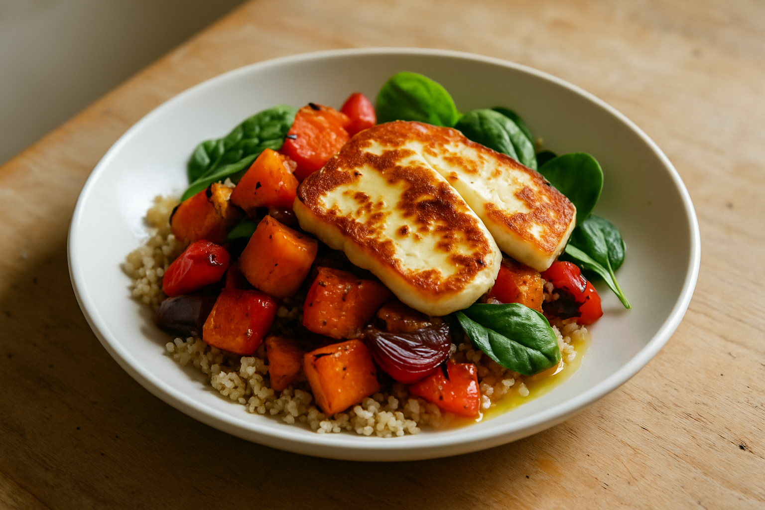 Halloumi and Roast Vegetable Bowls