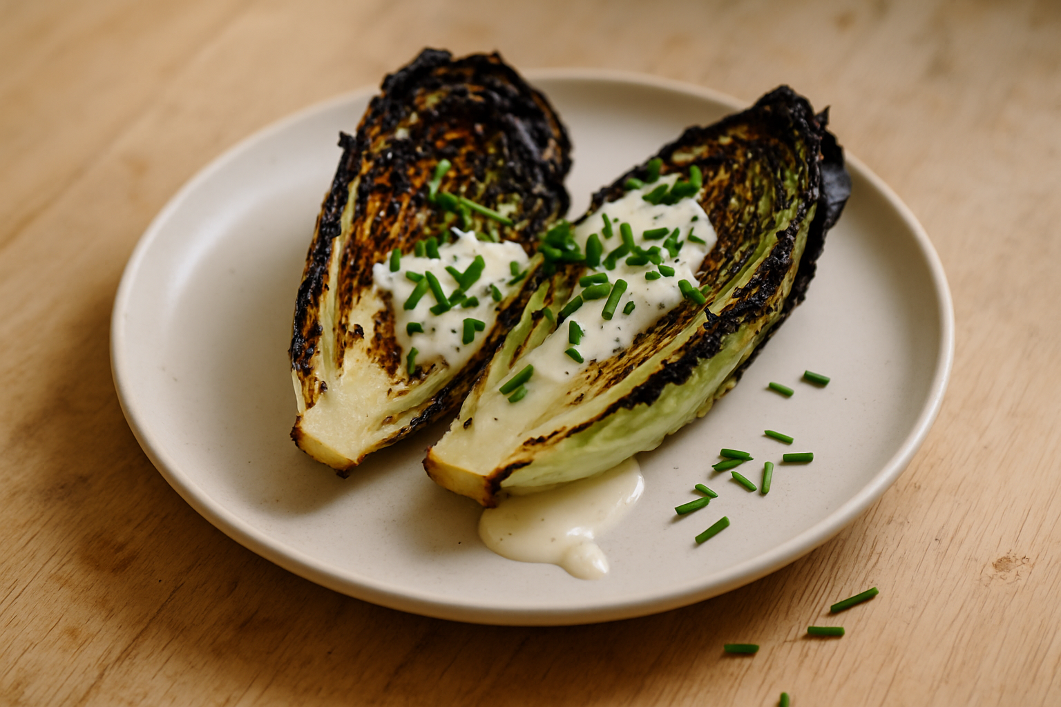 Charred Cos Lettuce with Creamy Dressing
